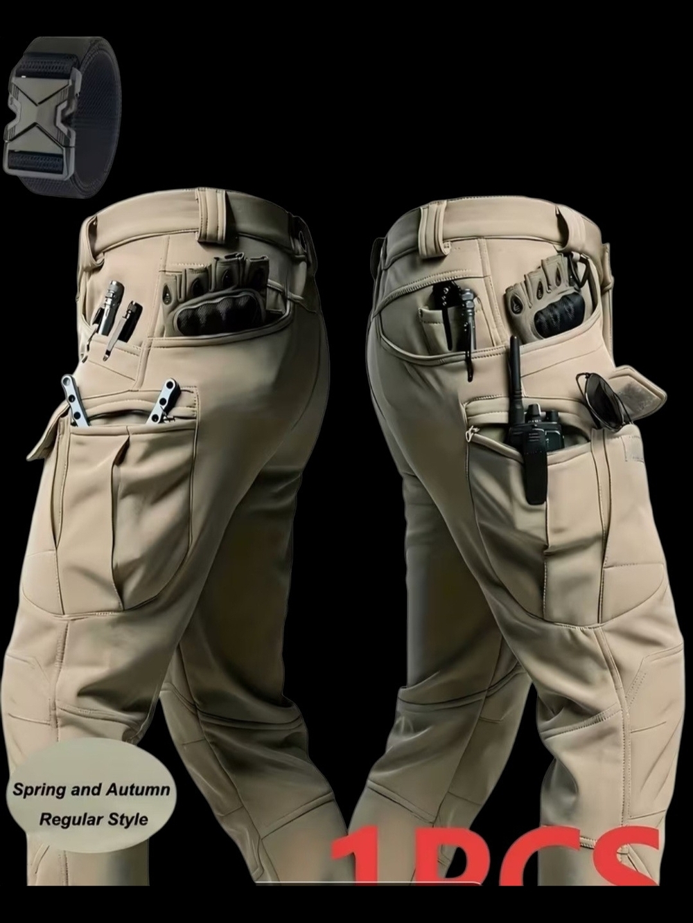 Men’s Tactical Cargo Pants – Khaki Utility Workwear